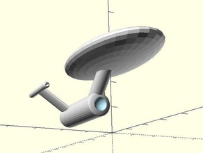 simple uss enterprise scans & replicas openscad star trek 3d print model - Mito3D