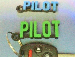 simple honda pilot trousseau de clés porte-clés un pilote 3d print model - Mito3D