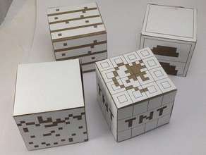 minecraft cardstock laser cut blocks construction toys lasercutter paper craft 3d print model - Mito3D