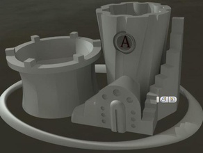 geometric lofted castle house new m bius moat buildings & structures buildacastle 3d print model - Mito3D