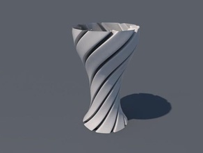 virajlı vazo dekor spiral 3d print model - Mito3D