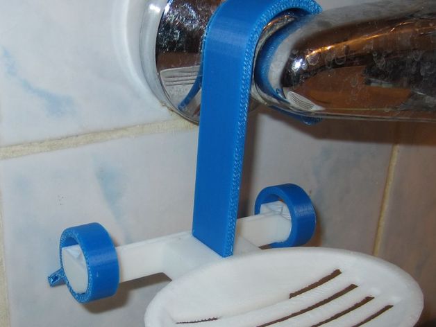 shower soap holder bathroom battery clip mixer 3D print model - Mito3D