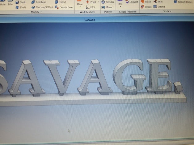 savage desk topper paper weight signs & logos brutal college funny gift harsh letters name nameplate office paperweight plate roomate room mate spoof word 3D print model - Mito3D