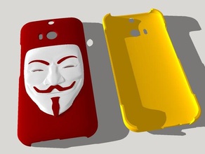 htc one m8 hard case v cep telefonu anonim durumda guy fawkes zor maske telefon 3d print model - Mito3D