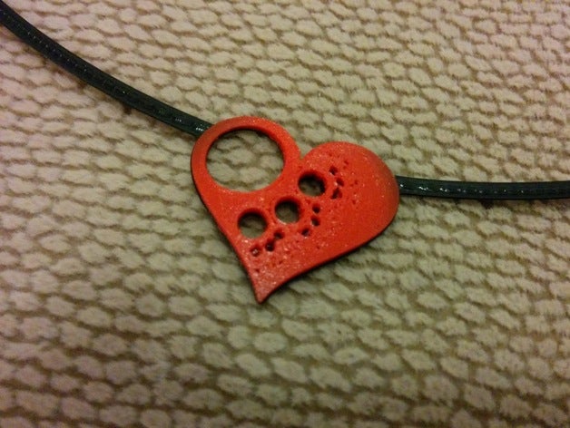 coração colar pingente jóias colares pingentes 3D print model - Mito3D