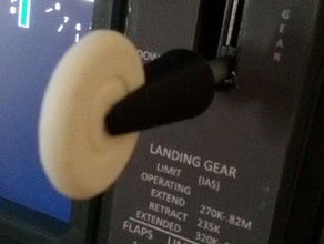 landing gear lever knob vehicles boeing microsoft flight simulator 3d print model - Mito3D