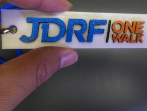 jdrf onewalk tag portachiavi orecchino segni e loghi keychain t1d 3d print model - Mito3D