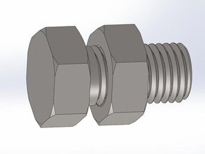 m16x30mm nut bolt parts metric 3d print model - Mito3D