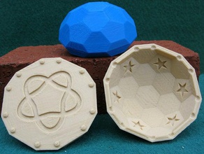 bowl lid pentagrams math art openscad 3d print model - Mito3D