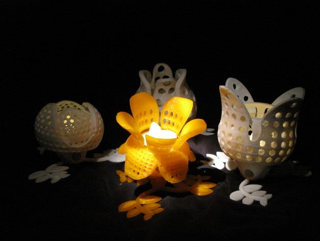 rotating flowers - small lights collection math art decoration desk lamp knick-knack lightitup rings light steam stem tvy 3D print model - Mito3D