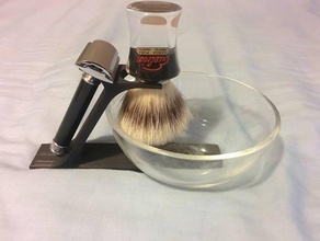le rasage stand la salle de bains rasoir sécurité brosse à barbe 3d print model - Mito3D