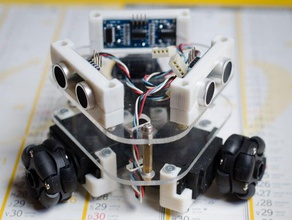 sonar board 3-wheeled robotic platform robotics hc-sr04 robot 3d print model - Mito3D