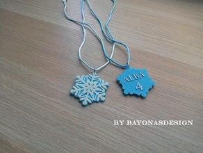 frozen snowflake pendant accessories gift 3d print model - Mito3D