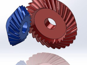 en spirale de pignon conique exemple l'ingénierie biseau engrenage engrenages coniques les engins 3d print model - Mito3D