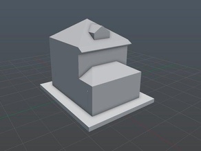 simple house - denver square buildings & structures 3d print model - Mito3D