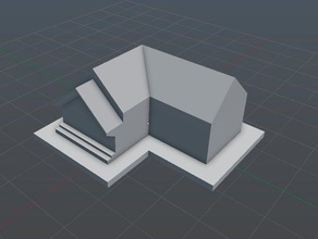 einfache Haus - oder l-Form Gebäude & Strukturen 3d print model - Mito3D