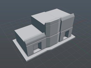 simple storefront - 3 facades buildings & structures store 3d print model - Mito3D