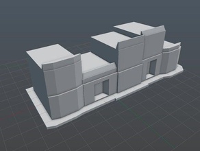 simple storefront - 5 facades buildings & structures store 3d print model - Mito3D