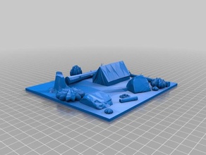 kamp binalar ve yapılar kıyamet rpg arazi wargaming 3d print model - Mito3D