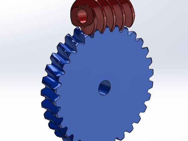 worm gear set example engineering gears worm-gear 3D print model - Mito3D