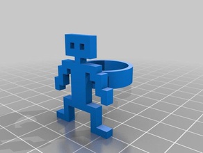pixel art anillo los anillos personalizado 3d print model - Mito3D