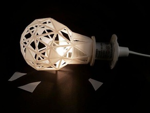 shattered faceted light decor ikea hack lamp lampshade lightbulb lighting wirelamp 3d print model - Mito3D