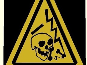 skull danger sign other chemical electricity lightning openscad 3d print model - Mito3D
