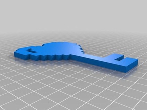 pixel-Herz-Schlüssel 2d-Kunst Herz Schlüssel pixel 3d print model - Mito3D