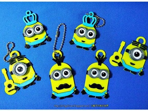 minions keychain magnets - father's day cute version office dad fathers king minion 3d print model - Mito3D