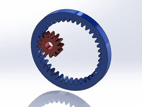 internal & external gear example engineering gearing gears spur 3d print model - Mito3D