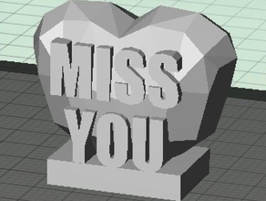 özledim seni işaretler ve logolar 3d metin kalp aşk mesaj missy 3d print model - Mito3D