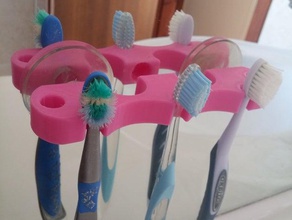 triple tooth brush holder bathroom 3d print model - Mito3D
