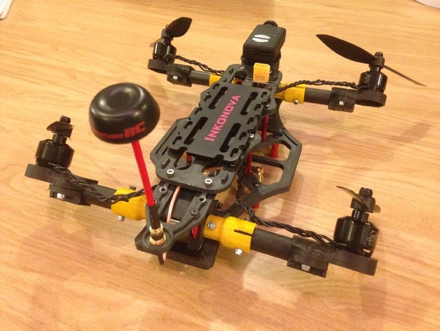tilt 3dp racer parts - rev4 r c vehicles minihquad miniquad frame mini quadcopter multirotor rc multicopter tinkercad 3D print model - Mito3D