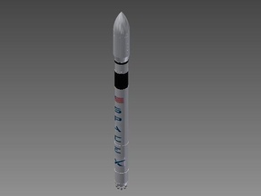 spacex falcon 9 de fusée des véhicules moteur flacon le plein modèle la l'espace vaisseau spatial x 3d print model - Mito3D