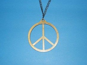 peace medallion jewelry 70s necklace 3d print model - Mito3D