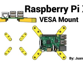 raspberry x+ vesa mount 75mm 100mm pi tv vesa75 100 3d print model - Mito3D