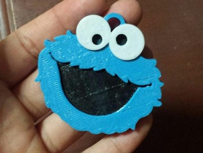 cookie monster keychains 3d print model - Mito3D