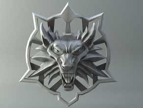 médaillon - witcher loup dernier souhait les gadgets amulette médaille d' wolf 3d print model - Mito3D
