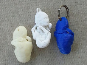 alien baby keychain keychains 3d print scan ct reproduction 3d print model - Mito3D