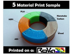 5 material toroid doughnut 3d printing tests colors donut multi- multi-color multimaterial multi extruder ord solutions rova3d 3d print model - Mito3D