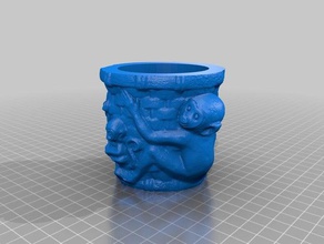 monkey container scans & replicas autodesk basket holder memento planter replica scan vase 3d print model - Mito3D