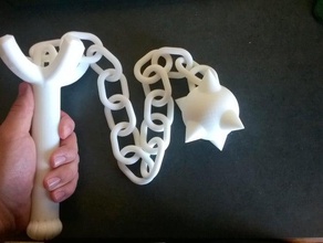 one handed flail art weapon 3d print model - Mito3D