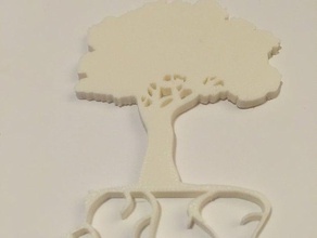 l'arbre de la silhouette art pacifiques impression rapide simple simpliste d'arbre en arbre les racines 3d print model - Mito3D