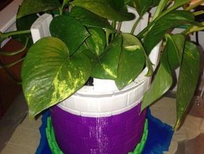 castle flower pot plus moat splash water ctray outdoor & garden cute vase tray 3d print model - Mito3D