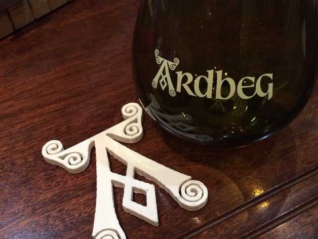 ardbeg logotipo - whisky montanha-russa 3D print model - Mito3D