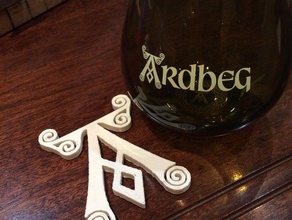 ardbeg logo - whisky coaster il 3d print model - Mito3D
