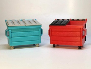 dumpster kaplar bin çöp geri dönüşüm reddediyorum saçmalık semc sokak oyuncak tenekesi kentsel bahçe 3d print model - Mito3D