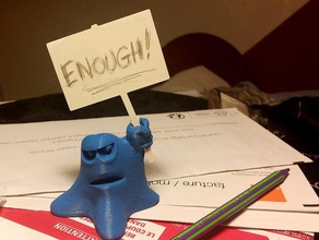 grève blob en colère sculptures ordinateur de bureau message signe jouet 3d print model - Mito3D