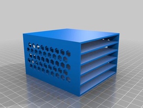drawer box hex pattern sides 90mmx80mm drawers stamps containers customized 3d print model - Mito3D