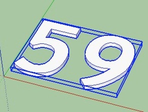 fifty nine decor numbers 3d print model - Mito3D